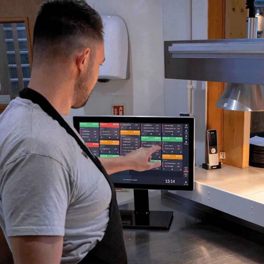A chef working in a restaurant kitchen