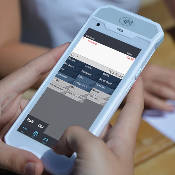 A close up of a hand-held device